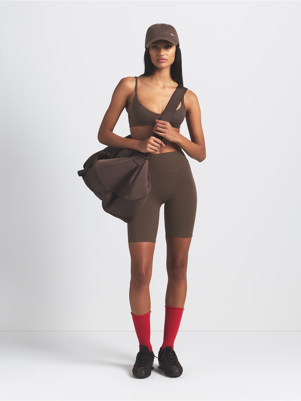 NikeSKIMS • Matte Brown Sculpting High-Rise Bike Shorts